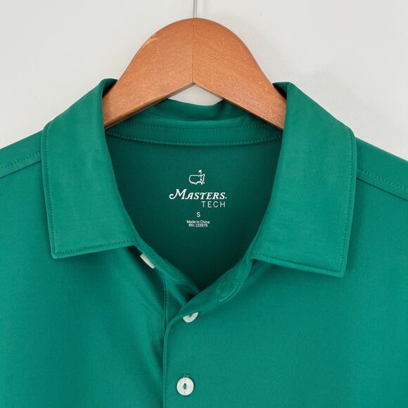 Masters Tech Green Augusta Logo Performance Golf Stretch Polo, Size Small - Picture 4 of 9